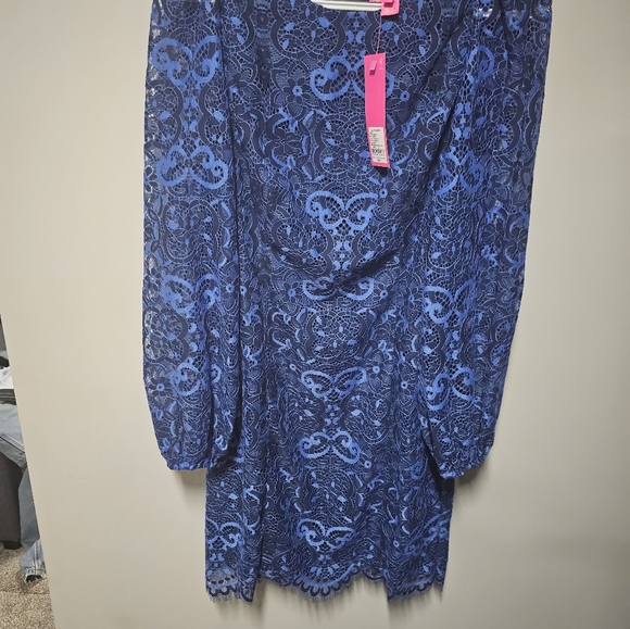 Lilly Pulitzer Georgi Two Tone Lace Dress in Boca Blue - Picture 2 of 3